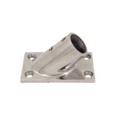 Stainless steel rectangular base at 45° - Tube D.22 mm N60840528033
