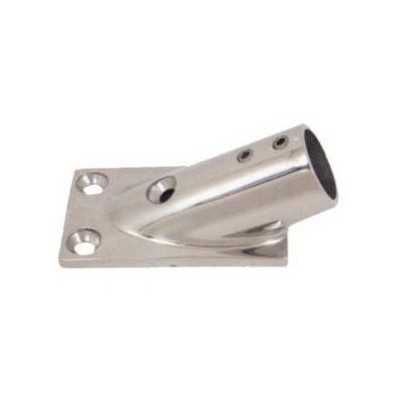 Stainless steel rectangular base at 30° for Pipe D.22 mm Base 75x42mm OS4111300