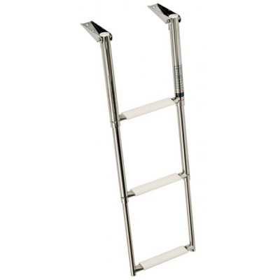 Stainless steel over platform telescopic ladders 3 Anti-Slip Steps 89x30cm MT0505403