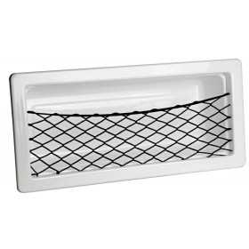 White ABS side object holder 540x244mm with elastic net and caps D.120mm OS2002560