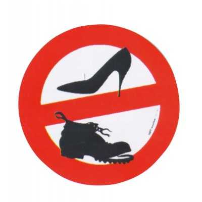 No shoes allowed relief sticker D.8cm MT3418902