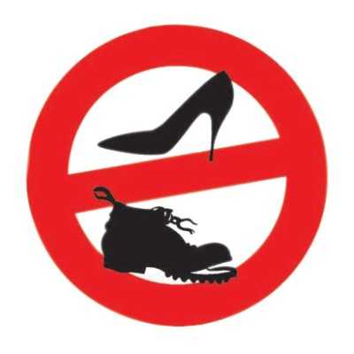 Segnale adesivo Divieto scarpe D.135mm N31812621803-5%