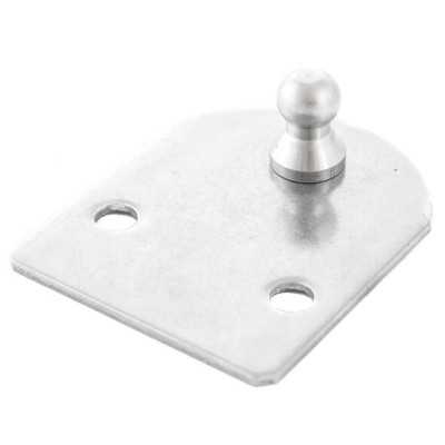 Stainless steel straight plate with ball for snap mounting N31311023686