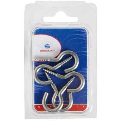 Ganci in acciaio inox ricurvi a vite 37x3,5mm 7 pezzi OS0903401-40%