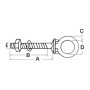 Golfare maschio a vite Inox con perno e occhio 8x100mm N61542100115-0%