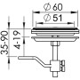 AISI 316 stainless steel Flush pull with lock d60mm OS3815202