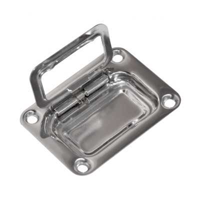 Polished stainless steel handle for shelf with return spring 57x77mm OS3821821