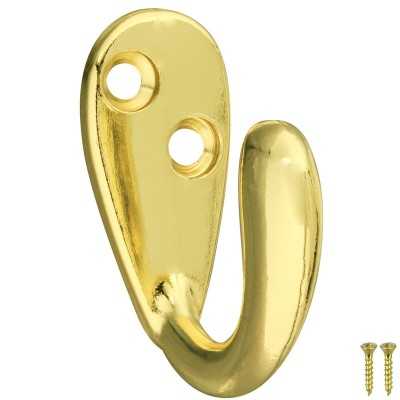 Brass single wardrobe hook Gold Colour 15x40mm MT0335601
