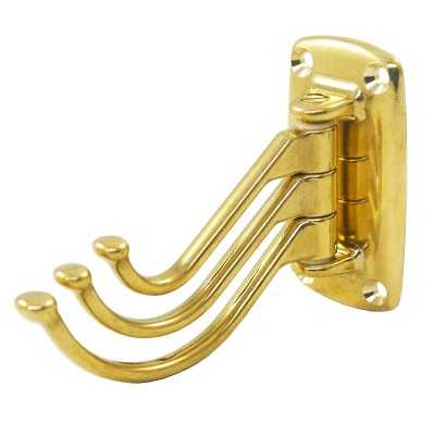 Appendiabiti a 3 ganci pieghevoli in Ottone 73x36mm Oro MT0335303-10%