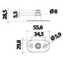 Deluxe base with pin for fork pin 8mm OS3801328