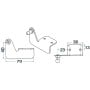 Square embossed plate with right pin Threaded pin 8 mm OS3801317