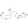 Square embossed plate with left pin Threaded pin 8 mm OS3801316