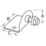 90° Flat fastening plate External 10-mm Ø ball A 25mm OS3801324