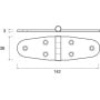 Stainless Steel Double Wing Hinge 142xh38mm MT0452914