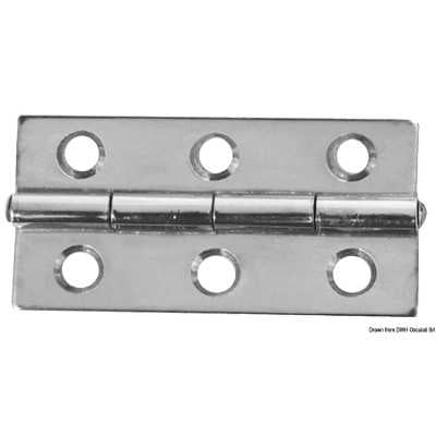 Mirror polished stainless steel Rectangular hinge 75x40mm 1.3mm N60242240125