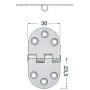 Stainless steel embedded hinge 48x30mm Thickness 1.5mm N60242240203