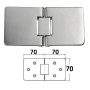 Stainless steel blind microcast rectangular hinge with studs 140x70mm OS3829030