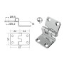 Cerniera inox a sbalzo 57x37x15mm Spessore 2mm OS3844156-40%