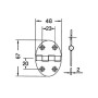 Stainless steel Oval hinge 48x67x2mm Semi-embedded Srew Mounting OS3845002