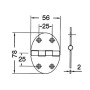 Cerniera ovale inox 56x78x2mm Semi-incasso Fissaggio a viti 270° OS3845003-0%