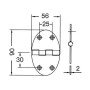 Cerniera ovale inox 56x90x2mm Semi-incasso Fissaggio a viti 270° OS3845004-0%