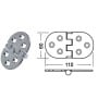 Stainless steel HEAVY DUTY Hinge 110x60x3mm Reversed pin OS3845501