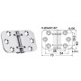 Stainless steel Foldable hinge for table floors and lockers 70x40x2mm OS3846078