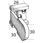 Stainless steel Hatch hinge 57x30mm OS3892600
