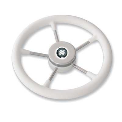 Volante bianco V57W Ultraflex 35cm a magnetico in acciaio inox 38157Q N110753206329-25%