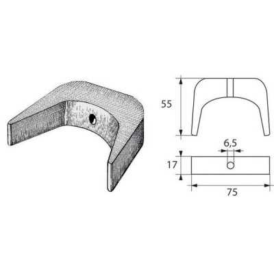 SELVA 40 - 60 Hp U Shape Zinc Anode 2504020 N80608130854