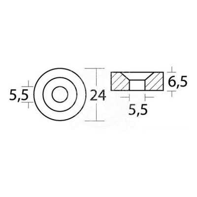 Zinc Washer Anode for MERCURY MARINER MERCRUISER 823913 YAMAHA ∅ 24x6,5 mm N80607030601