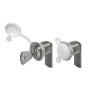 Cylinder lock 30mm Ø20mm in chromed brass and stainless steel with key N60341500550