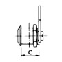 Cylinder lock 30mm Ø20mm in chromed brass and stainless steel with key N60341500550