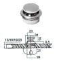 Pomello in ottone cromato per portelli fino a Ø23mm OS3818100-18%