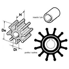 Inboard engine and water pump impeller -(Rif.Orig. 50020) CEF 120 N82152014214