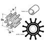 Girante 12 Pale Pompa Acqua JABSCO ANCOR SHERWOOD YANMAR VOLVO PERKINS CEF 120 N82152014214-40%