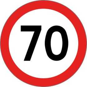 Type-approved self-adhesive speed disc 70Km/h N11559610400