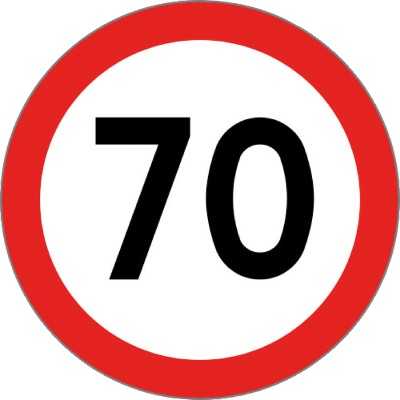 Type-approved self-adhesive speed disc 70Km/h N11559610400