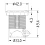 Scrocco a pulsante in zama cromata per chiusura sportelli 42/31x25mm OS3817900-18%