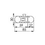 Stainless steel Sliding bolt lock 85x31mm OS3817701