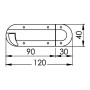 Fermaporta a molla in ottone cromato 120x40xh12mm OS3818901-18%