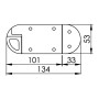 Stainless steel Spring doorstop 132x53x16hmm OS3818903