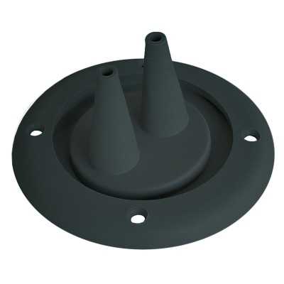 Ghiera passacavi in ABS con 2 Fori Ø105mm H52mm Nero N82354302053N-5%